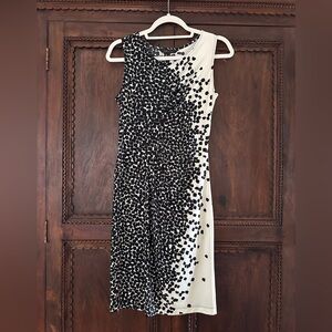 BCBGMaxAzria Black and White Sheath Midi Dress